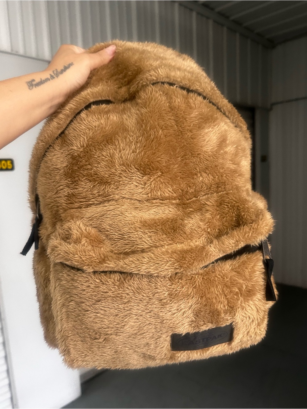 Eastpak Faux Fur Brown Backpack Jacket